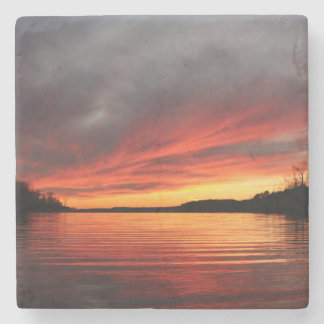 Golden Sunset Marble Coaster