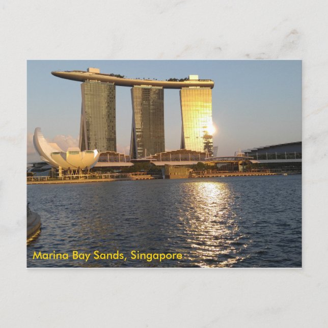 Golden Sunset Marina Bay Sands, Singapore Postcard (Front)