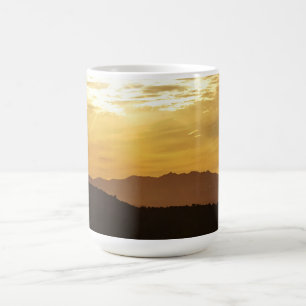 Golden Sunset Mountain Art Mug Cup