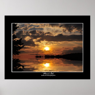 Golden Sunset on Lake Nature Photo Print