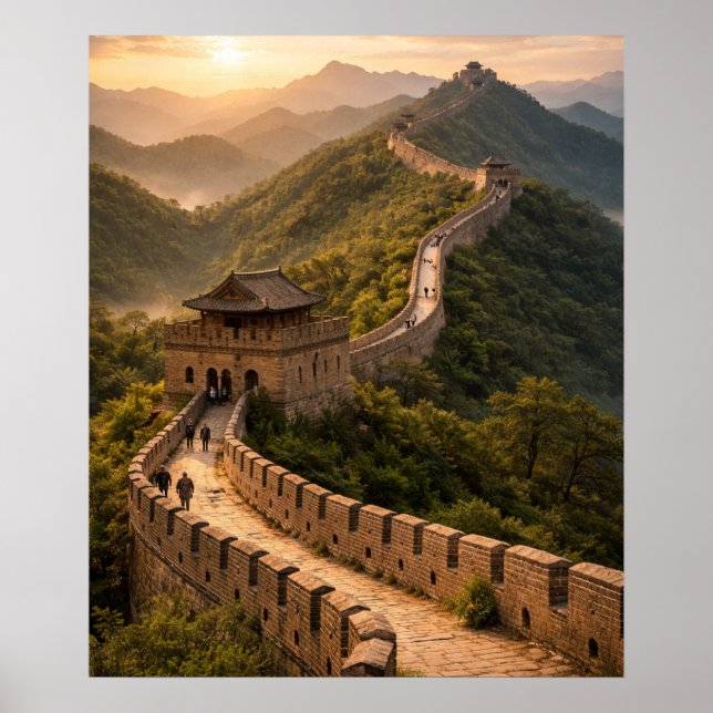 Golden Sunset on the Great Wall Poster (Front)