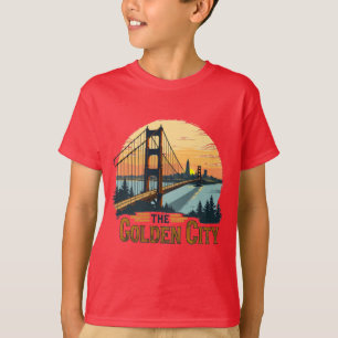Golden Sunset outdoor bridge scene T-Shirt