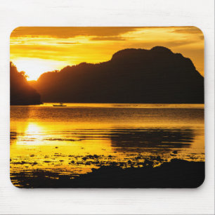 Golden Sunset Over Bay Mouse Mat