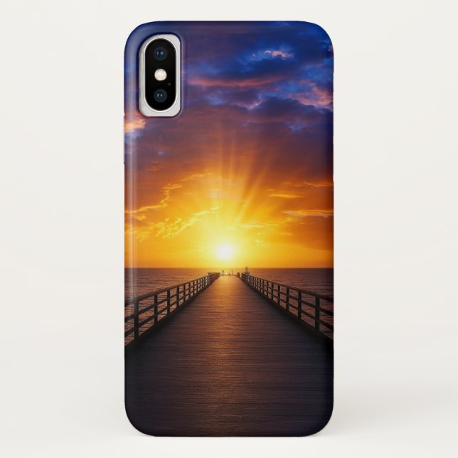 Golden Sunset Pier Mobile Case (Back)