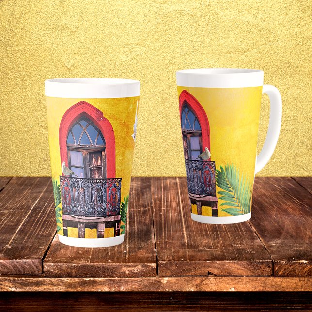 Golden Sunset Purple San Miguel de Allende Door Latte Mug (Creator Uploaded)
