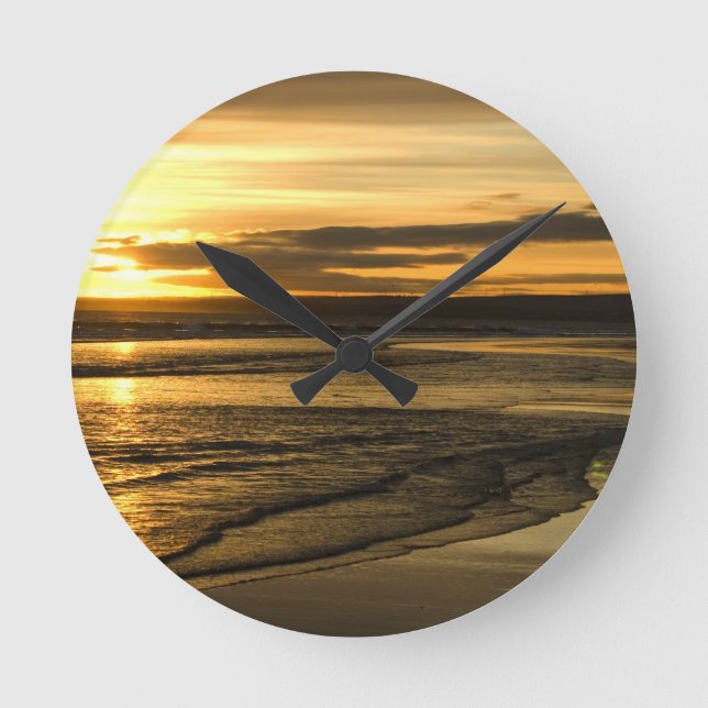 Golden Sunset Round Clock (Front)