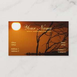 Golden Sunset Silhouette Business Cards