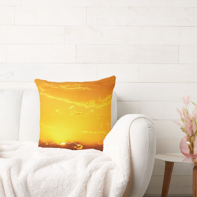 Golden Sunset Throw Pillow (Couch)