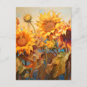 Golden Sunshine Blossom Bouquet Holiday Postcard