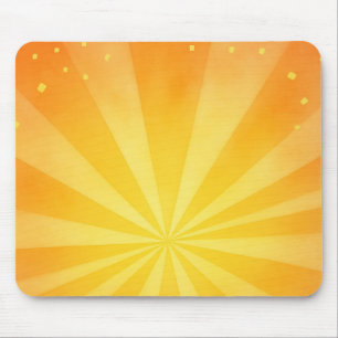 Golden Sunshine Rays – Bright Orange Sunburst Back Mouse Mat
