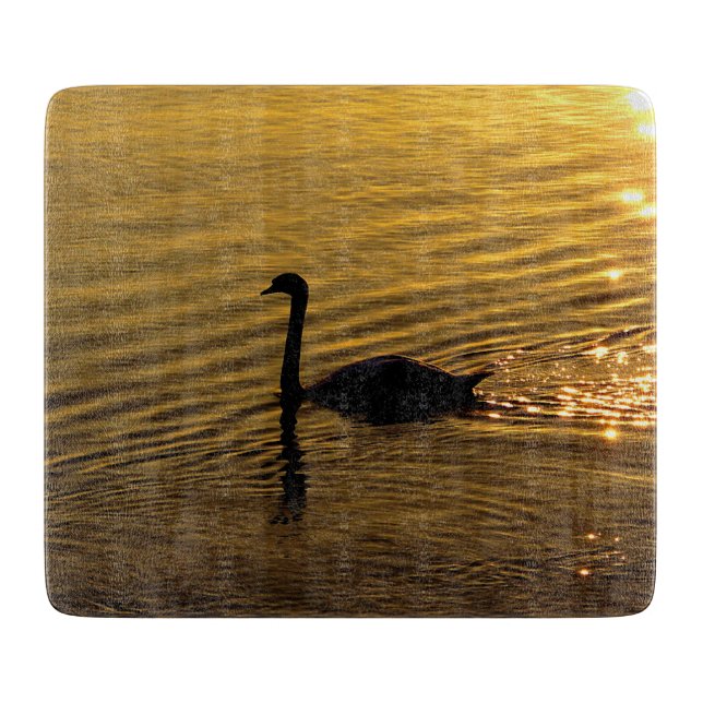 Golden Swan Cutting Board (Front)