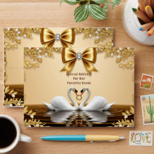Golden Swan Wedding Ceremony Suite Envelope
