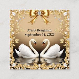 🦢 Golden Swan Wedding Details Insert Theme