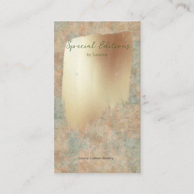 Golden Swash 2 Logo Earring Display Business Card (Front)