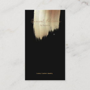 Golden Swash Logo Black Earring Display Business Card
