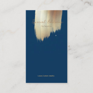 Golden Swash Logo Prussian Blue Earring Display Business Card