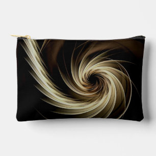 Golden Swirl Across Black Accessory Pouch