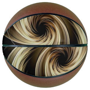 Golden Swirl Across Black Basketball