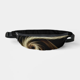 Golden Swirl Across Black  Bum Bags