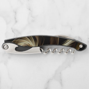 Golden Swirl Across Black Corkscrew