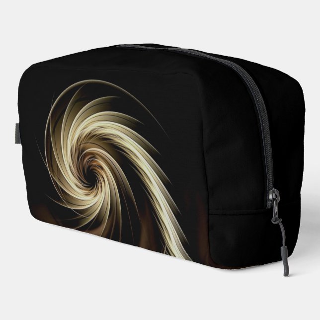 Golden Swirl Across Black  Dopp Kit (Right Corner)