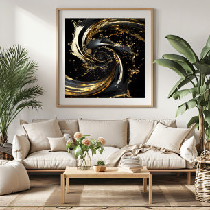 Golden Swirl Dynamics Poster
