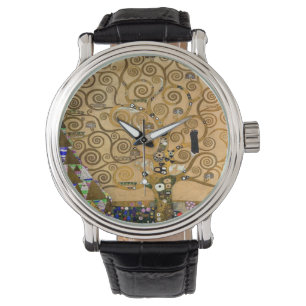 Golden Swirling Tree of Life Art Deco Symbolic  Watch