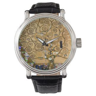 Golden Swirling Tree of Life Art Deco Symbolic  Watch
