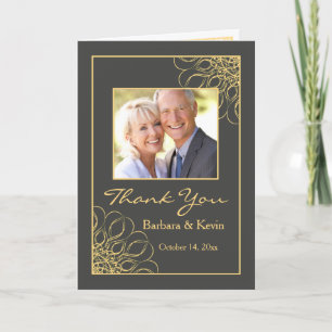 Golden swirls 50th Anniversary Thank You photo