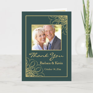 Golden swirls 50th Anniversary Thank You photo