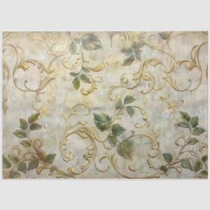 Golden Swirls and Leaves Tissue Paper