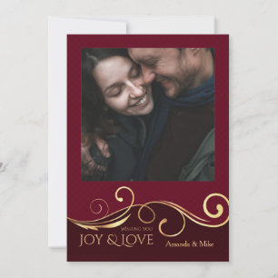 Golden Swirls Photo Holiday Card