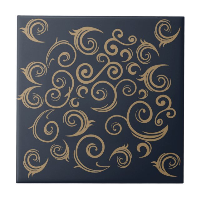 Golden Swirls Tile (Front)