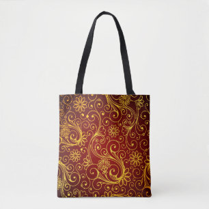 Golden Swirls Tote Bags