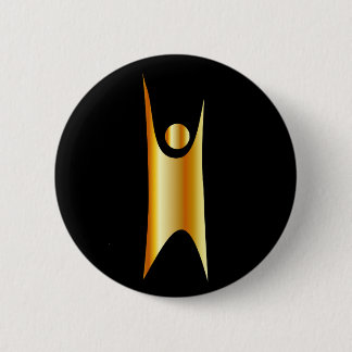 Golden symbol of Humanism 6 Cm Round Badge