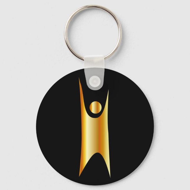 Golden symbol of Humanism Key Ring (Front)