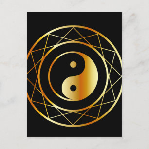 Golden symbol of Taoism Daoism Postcard
