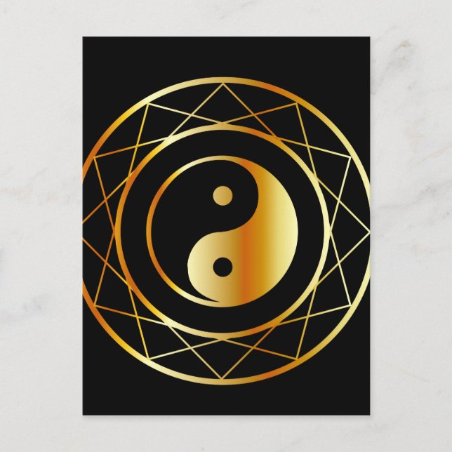 Golden symbol of Taoism Daoism Postcard (Front)