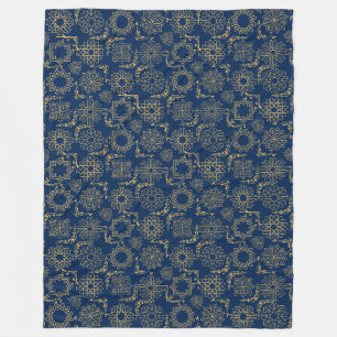 Golden Symbols Pattern 12.bw Black BG Fleece Blan Blanket