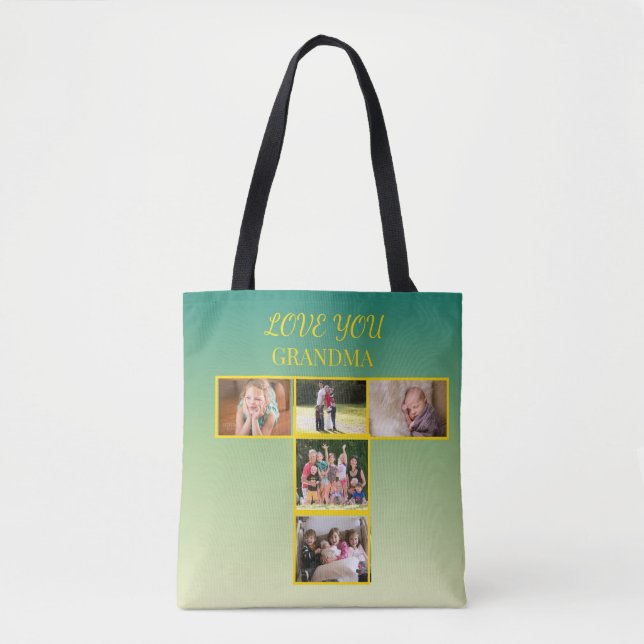 Golden T-Collage Tribute Design Tote Bag (Front)