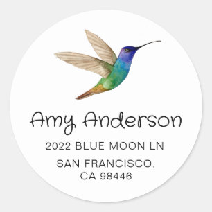 Golden-tailed Sapphire Hummingbird Classic Round Sticker