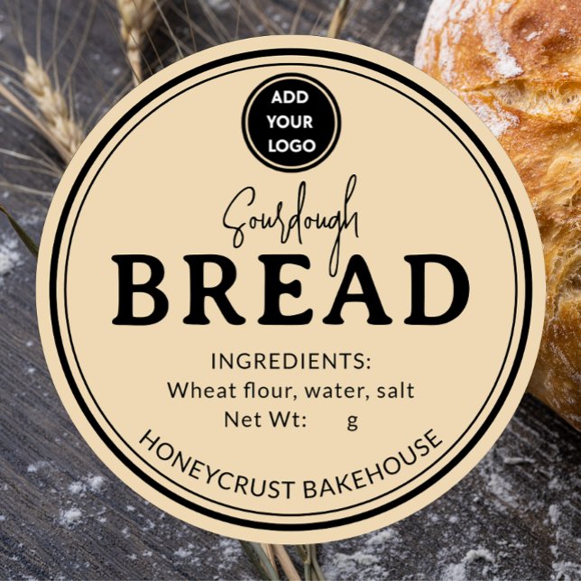 Golden Tan Bakery Sourdough Bread Label Sticker (Creator Uploaded)