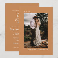 Golden Tan Camel Minimalist Vertical Photo Wedding