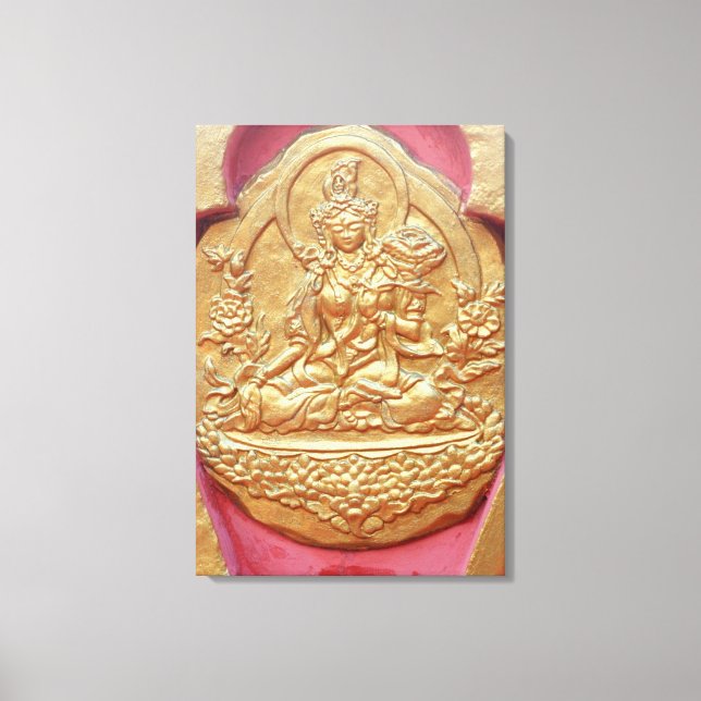 golden tara buddhist statue wrapped canvas (Front)
