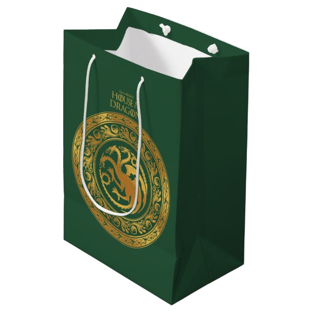 Golden Targaryen Crest Medium Gift Bag (Front Angled)