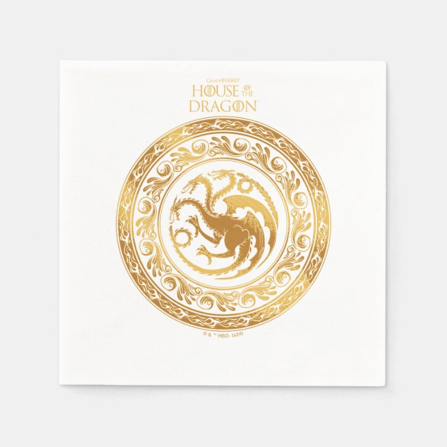 Golden Targaryen Crest Napkin (Front)