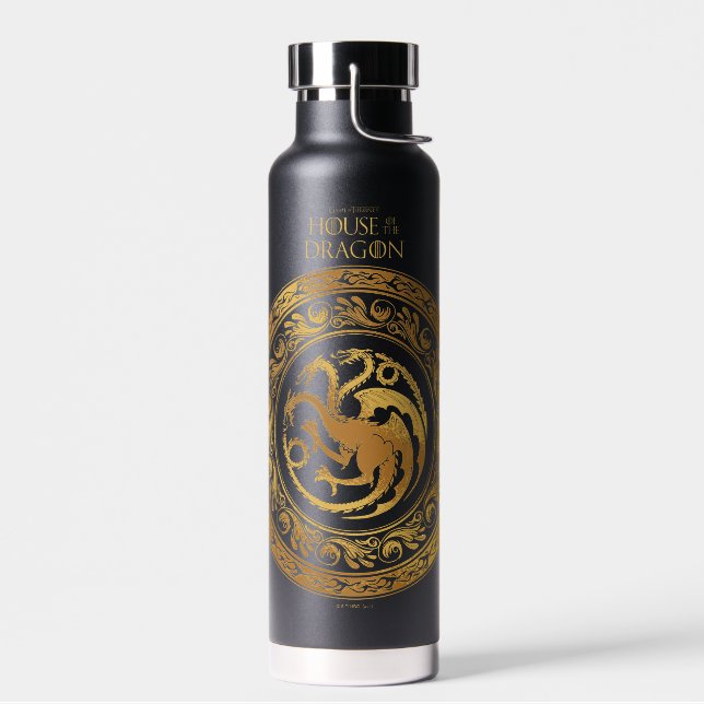 Golden Targaryen Crest Water Bottle (Left)