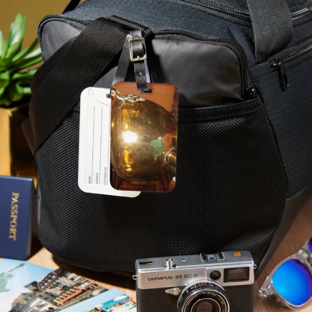 Golden tea Pot Luggage Tag (Front & Back)