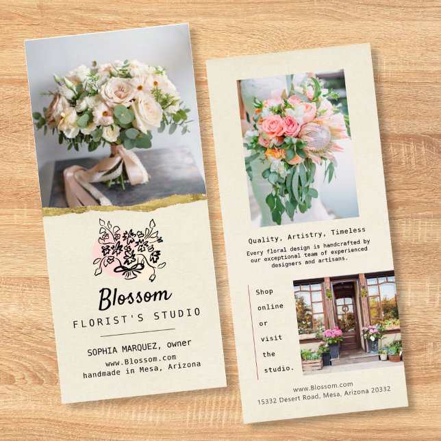 Golden Tear Fowers Creative Marketing Rack Card (Creator Uploaded)