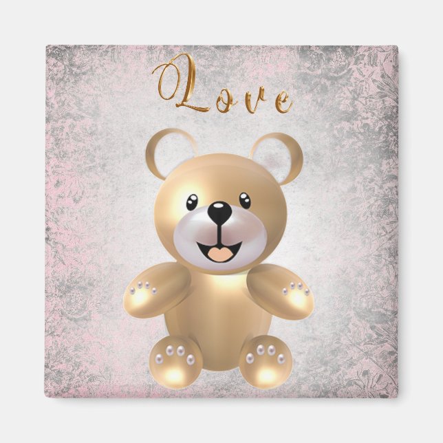 Golden Teddy Bear 2 Magnet (Front)